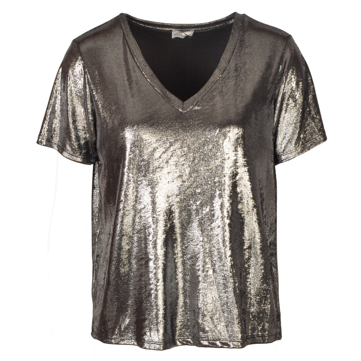 Metallic v-neck t-shirt