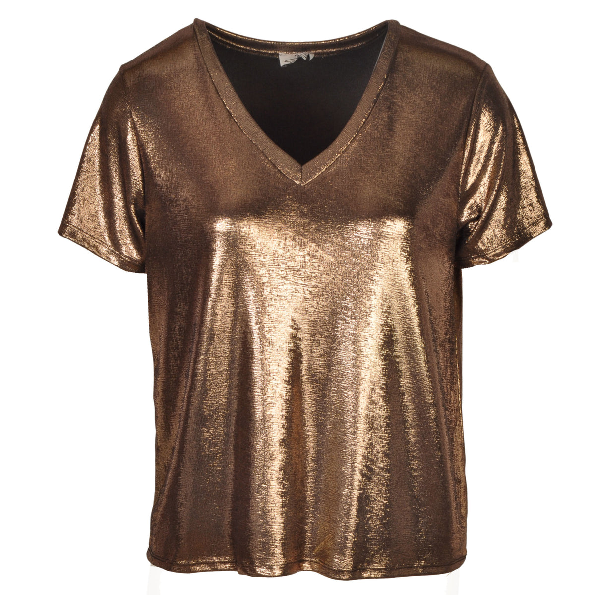 Metallic v-neck t-shirt
