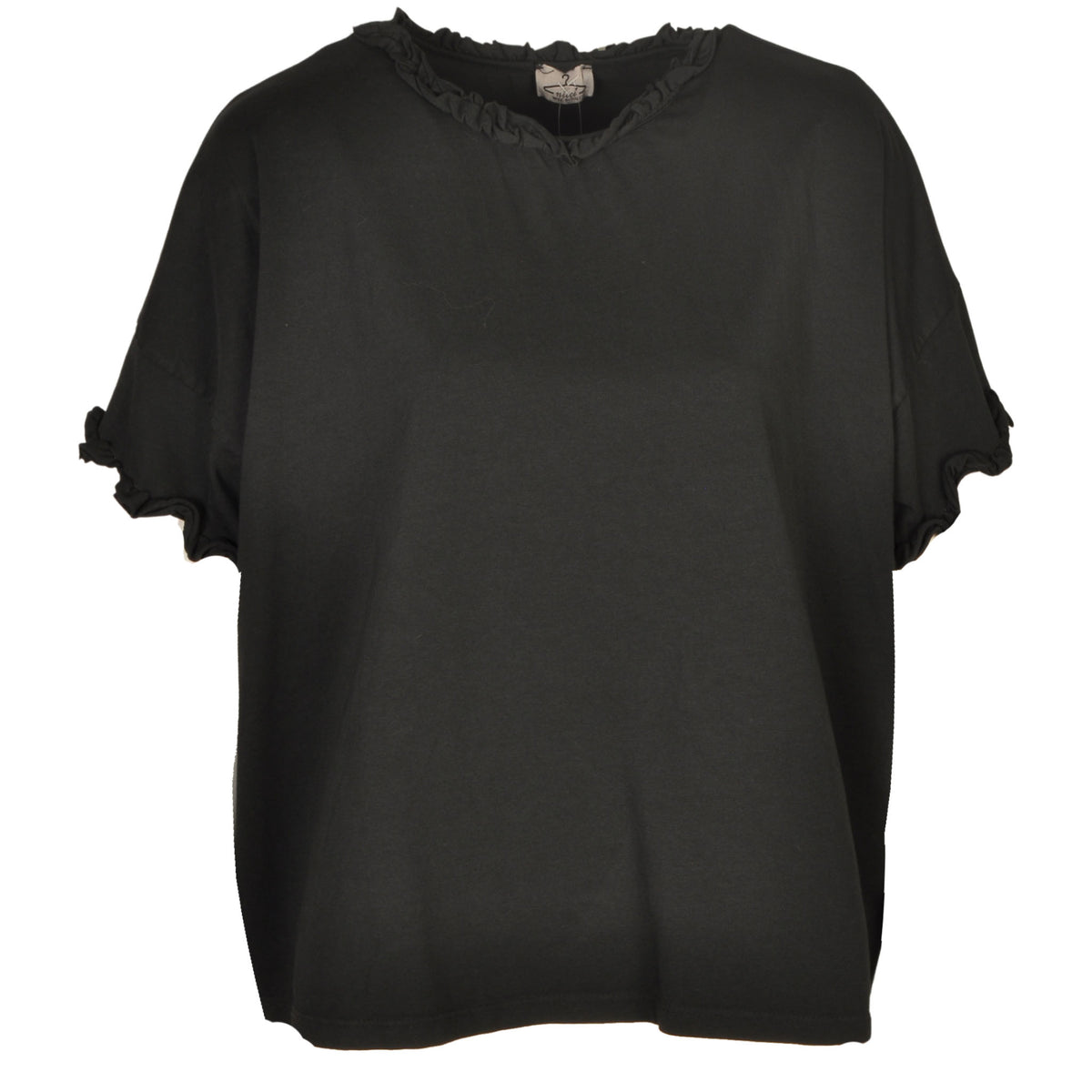 Frill trim short sleeve t-shirt