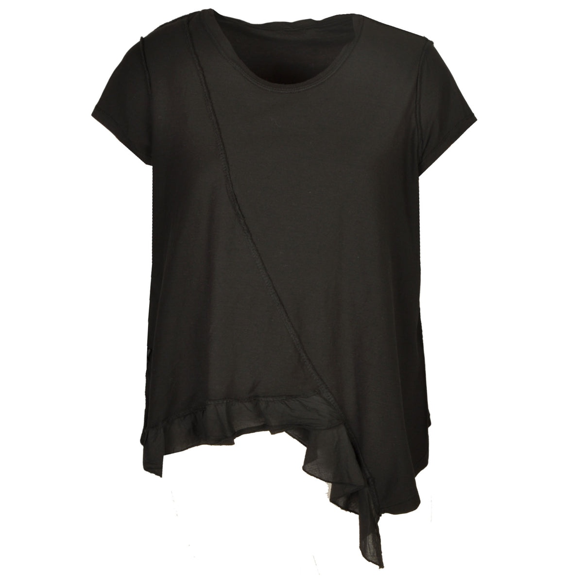 Asymmetrical frill t-shirt