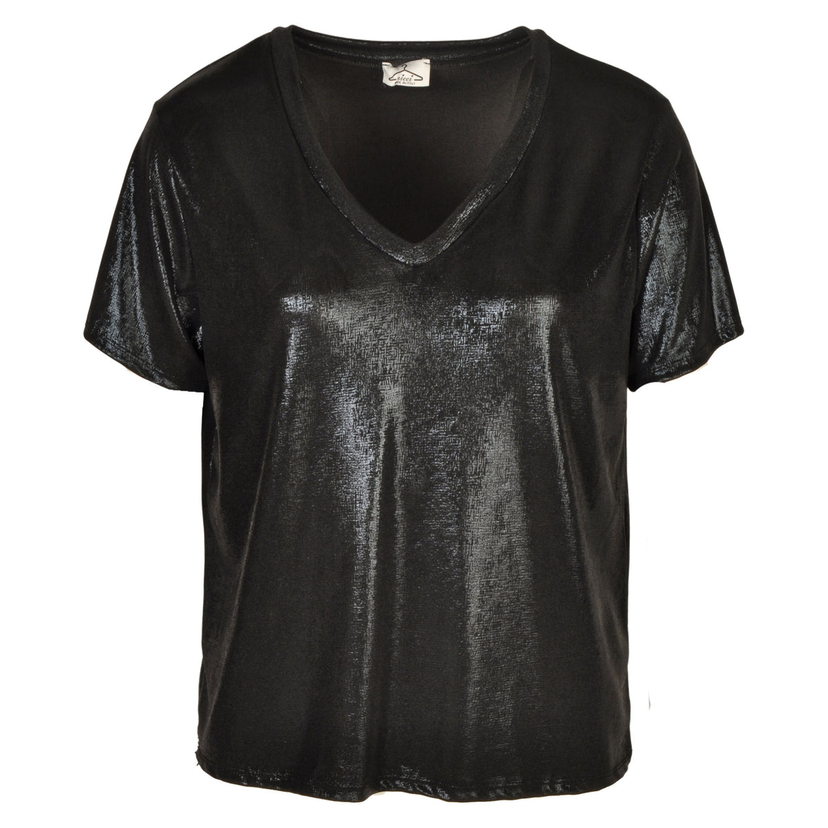 Metallic v-neck t-shirt