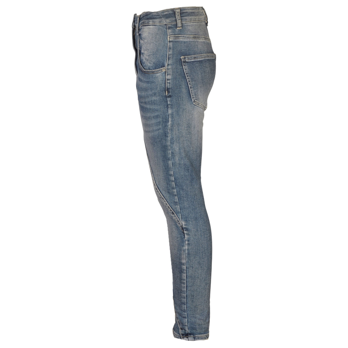 Harem asymmetrical zip jean